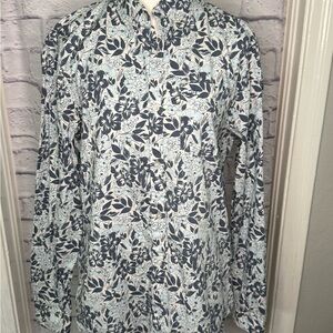 Original Penguin Blue‎ and White Floral Shirt Men's Medium